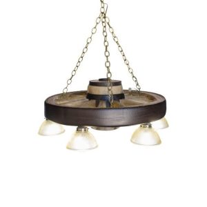Small Wagon Wheel Chandelier w/Down Lights